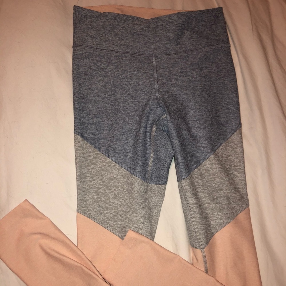 Color block blue and pink leggings